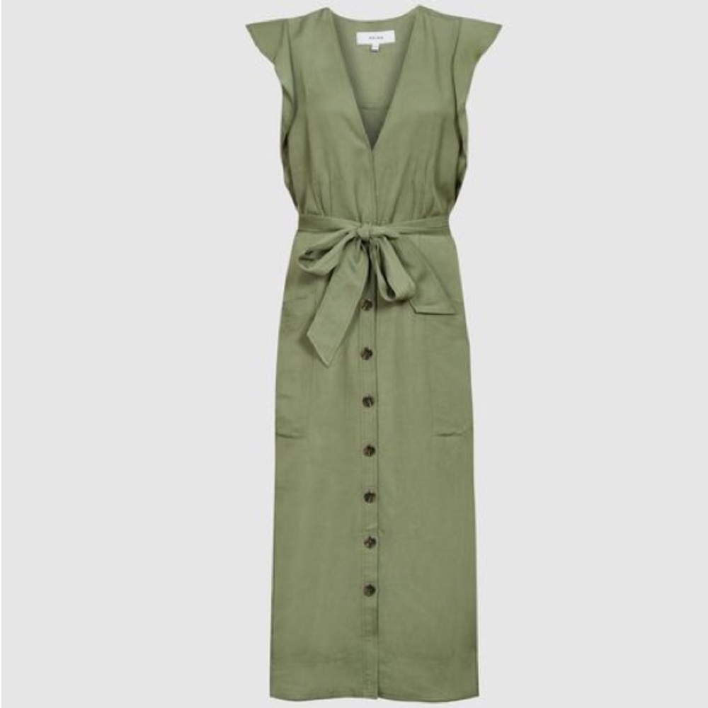 Reiss Emma Plunge Midi Dress
